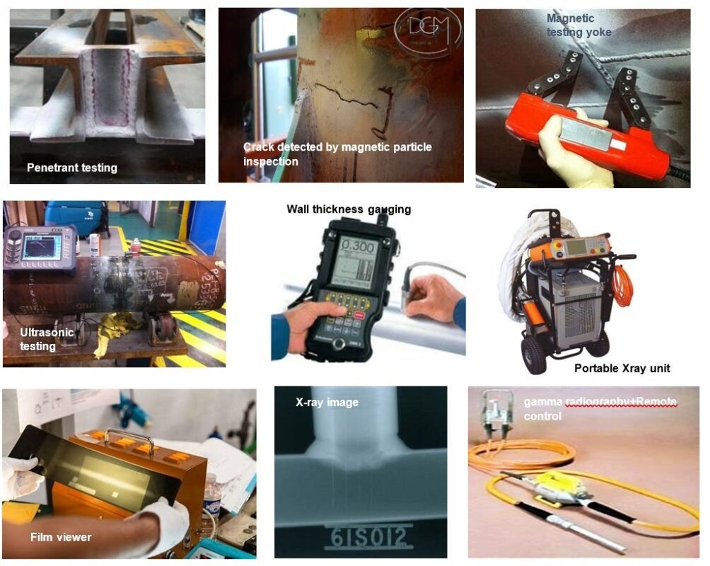 NDT Penetrant Testing (PT) / Magnetic Testing (MT) / Ultrasonic Testing (UT) / Radiography (RT) of molded, machined and welded products, etc.